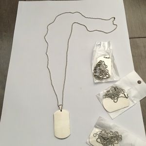 Steel Dog Tags and Ball & Chain ( 4 Pack )